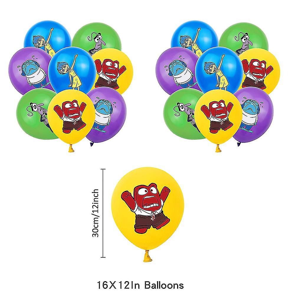 Décoration Anniversaire Inside Out, 30 Pièces Ballons Disney, Drapeaux Pour Gâteaux Fête