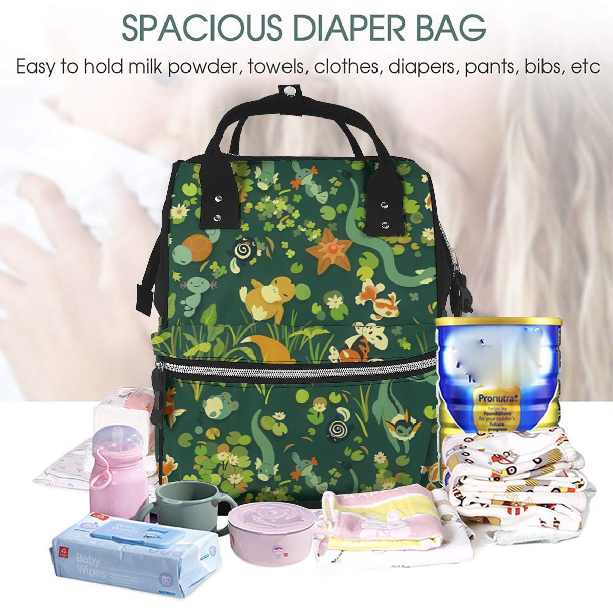 Cartoon Seamless Species Diaper Bag Backpack