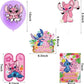 30-teiliges Lilo and Stitch Angel Geburtstagsdekor, Cartoon Disney Luftballons, Party Kuchen Angebot Set