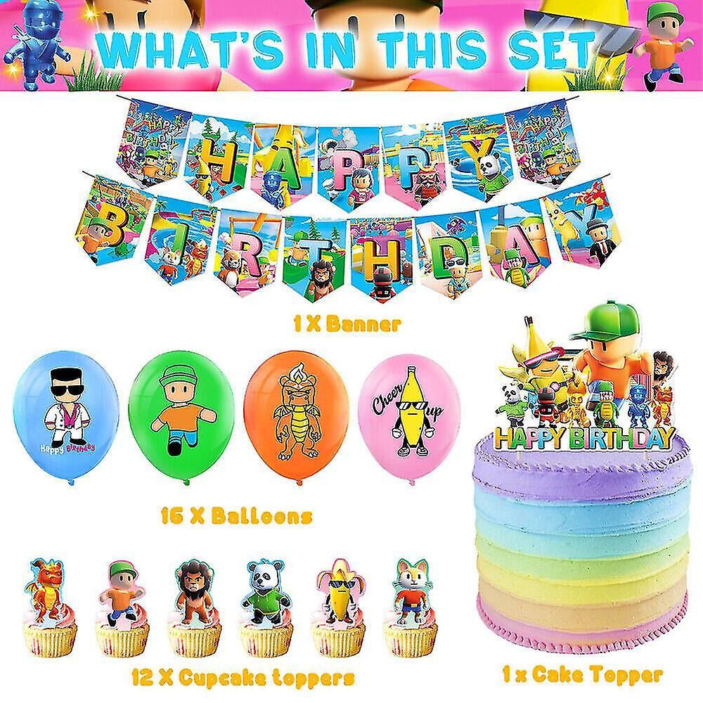 30pcs Cartoon Stumble Birthday Balloons Party Decorations