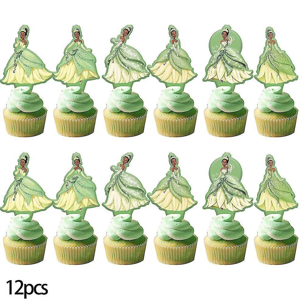 Décoration Anniversaire La Princesse et la Grenouille, 32 Pièces Ballons Princesse Tiana, Drapeaux Pour Gâteaux Fête