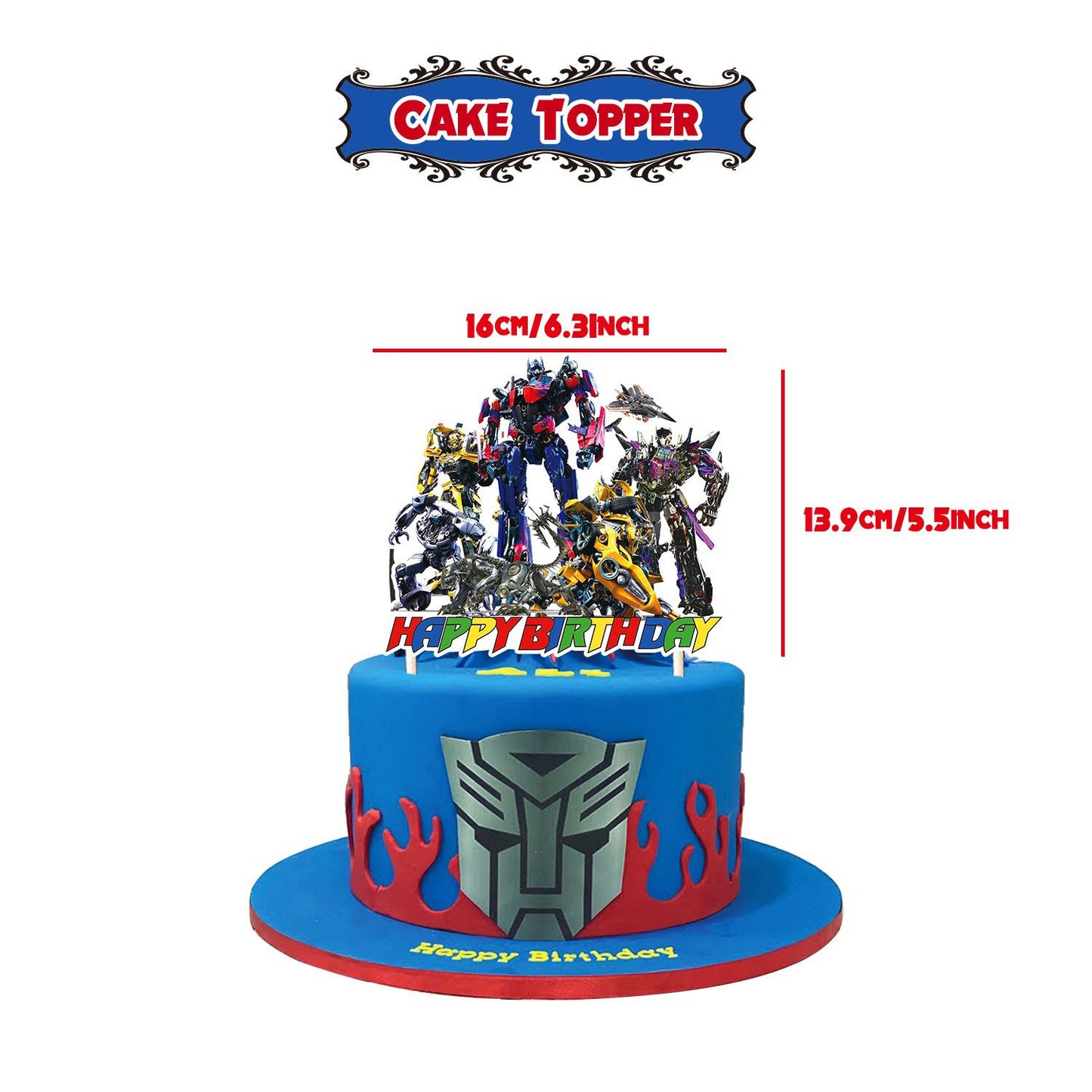 32pcs Luftballons Transformers, Optimus Prime Geburtstagsdeko, Party Flaggen Kuchen Set