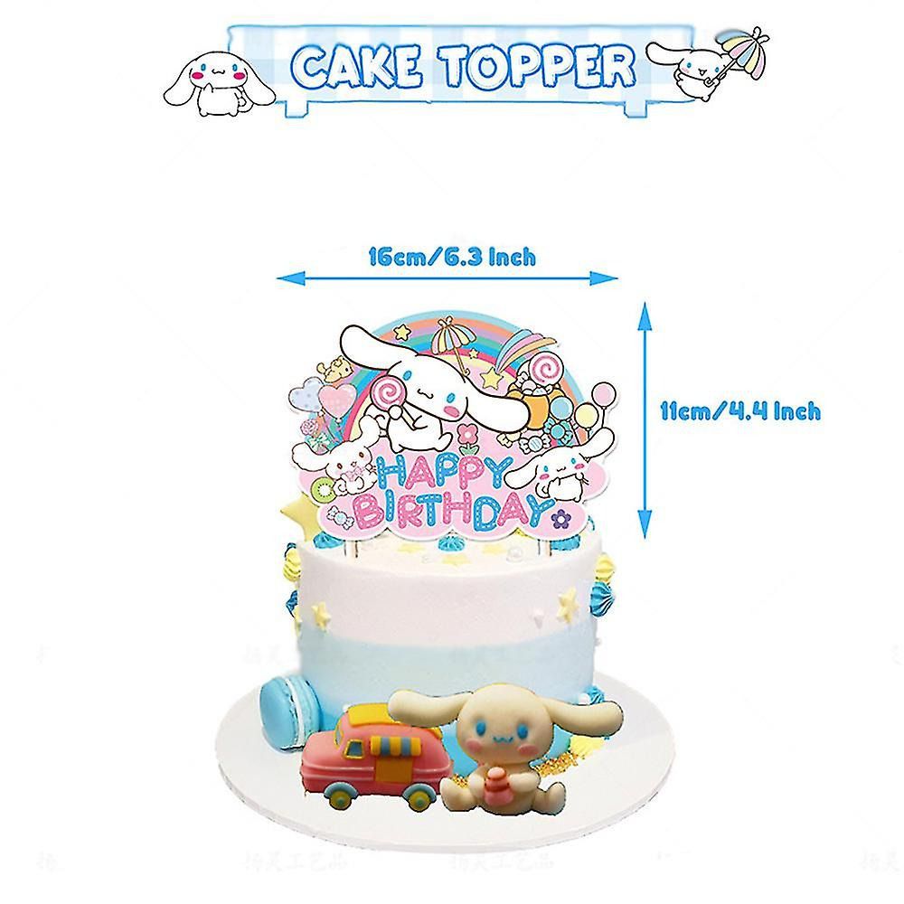 30pcs Luftballons Cinnamoroll, Karikatur Sanrio Geburtstagsdeko, Party Flaggen Kuchen Set