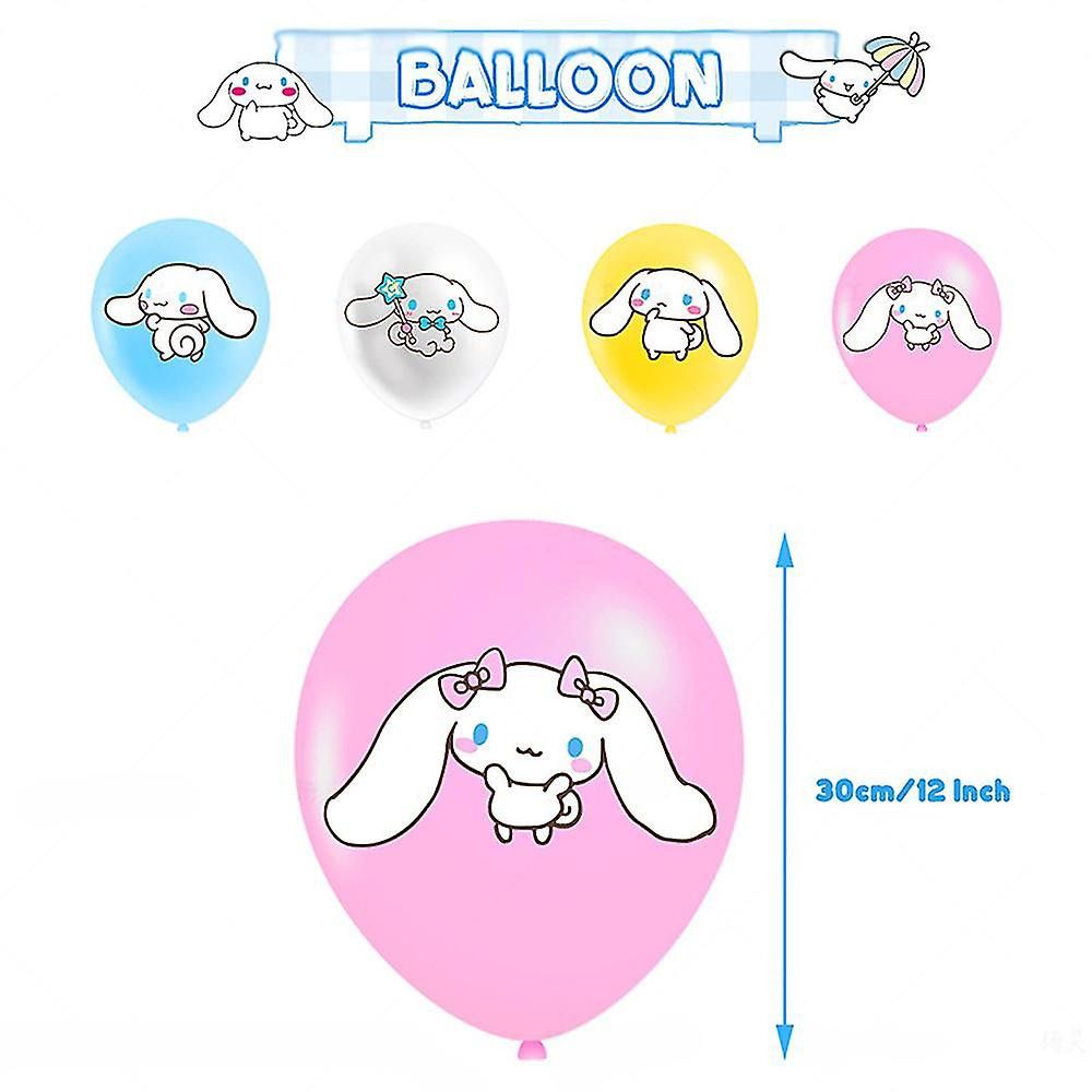 30pcs Luftballons Cinnamoroll, Karikatur Sanrio Geburtstagsdeko, Party Flaggen Kuchen Set