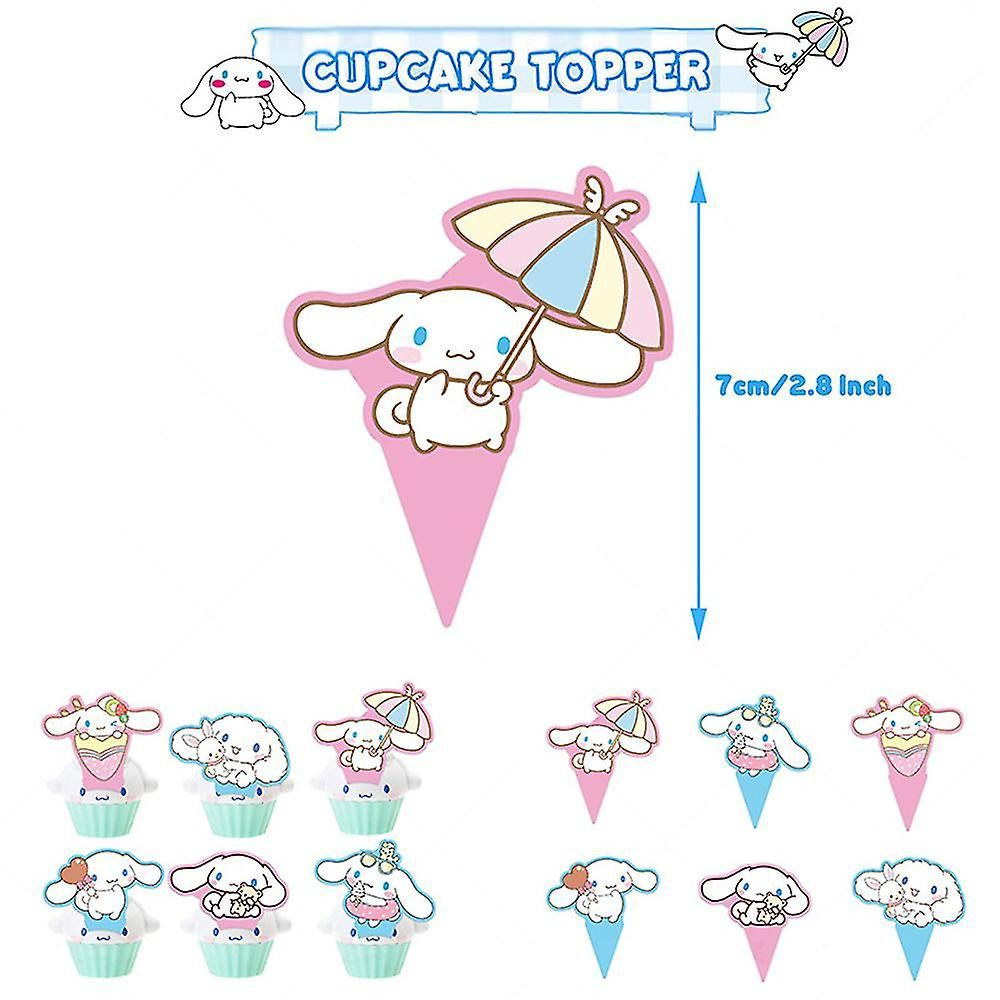 30pcs Luftballons Cinnamoroll, Karikatur Sanrio Geburtstagsdeko, Party Flaggen Kuchen Set