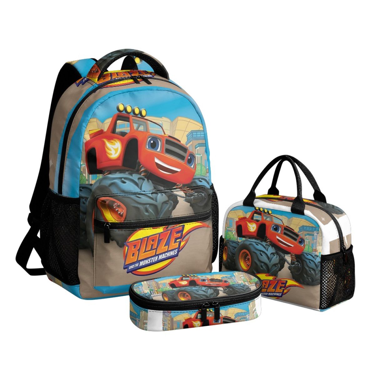Cartoon Monster Race Truck Backpack