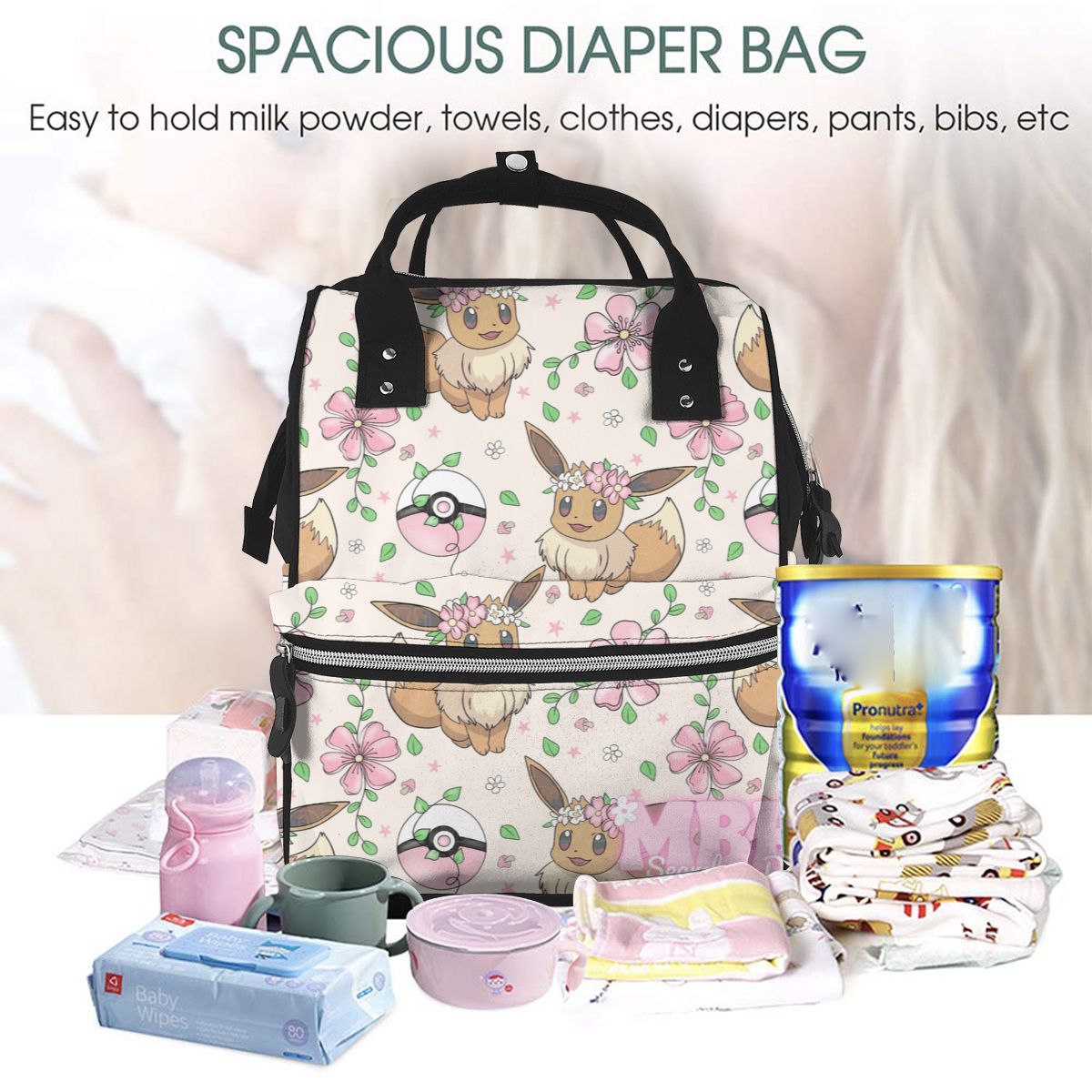 Cute Brown Fur Species Diaper Bag Backpack