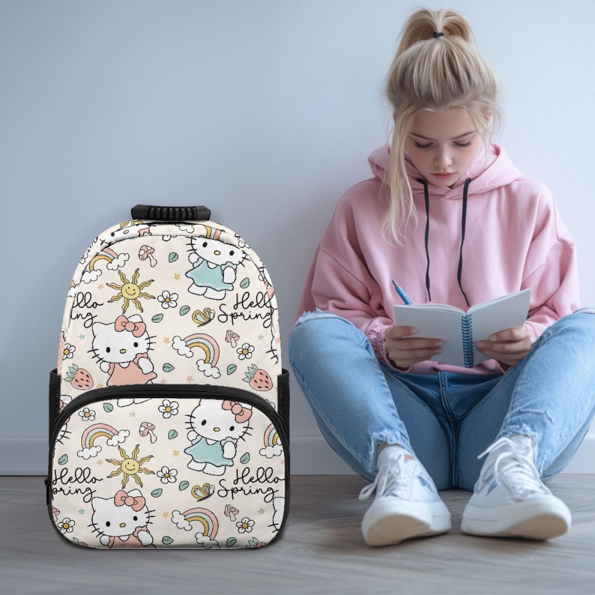 Cute Kitty White Cat Backpack
