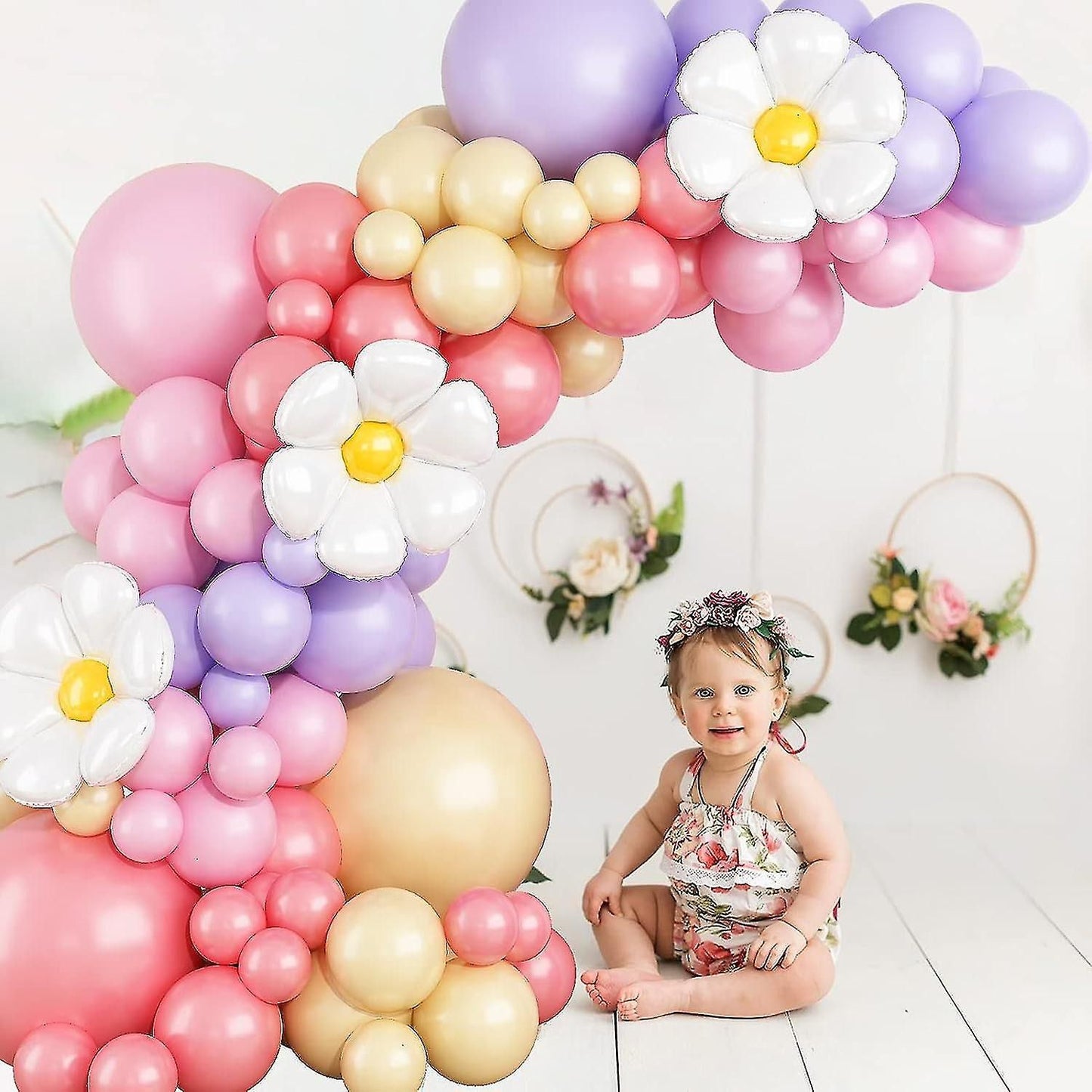 149 pièces décorations de fête en arc de ballons marguerite