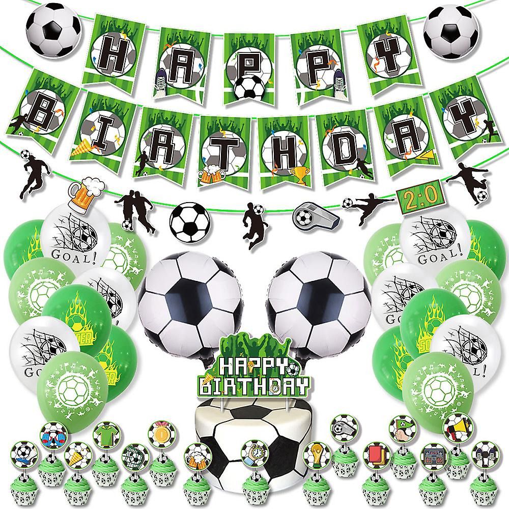 37pcs Green Soccer Balloons Birthday Party Decorations