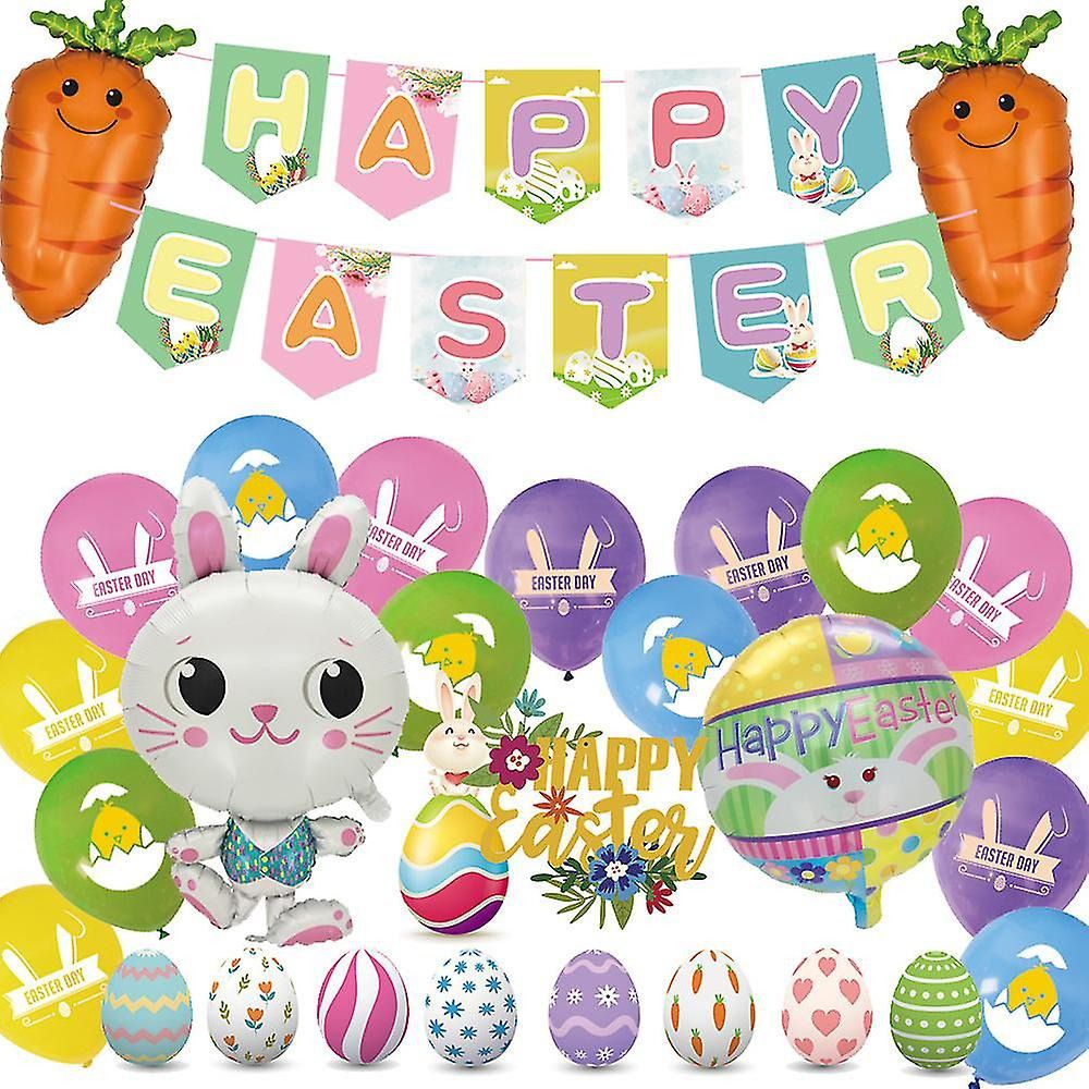 29pcs Happy Easter Celebrate Balloons Party Decorations