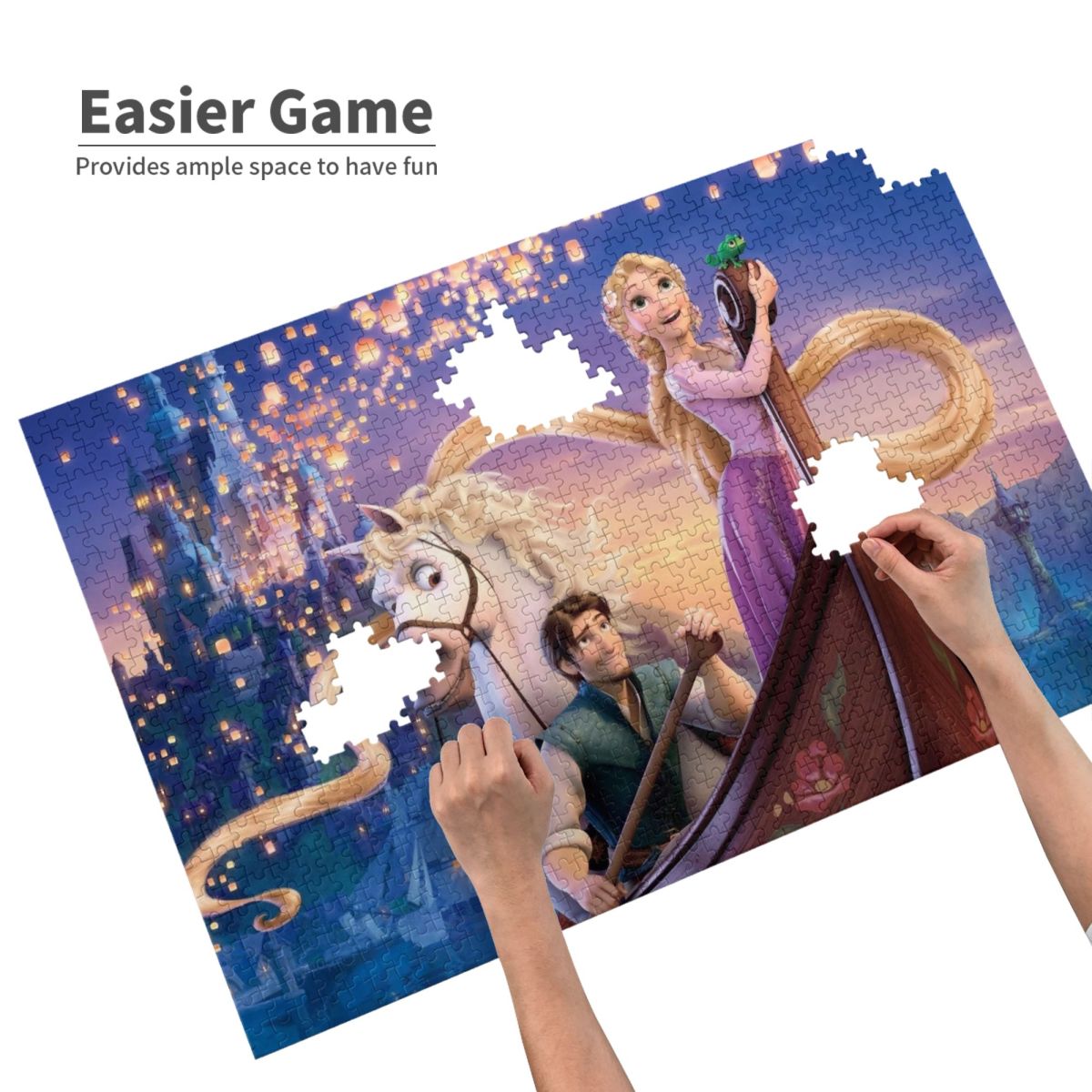 Long Blonde Hair Princess Wooden Jigsaw Puzzle