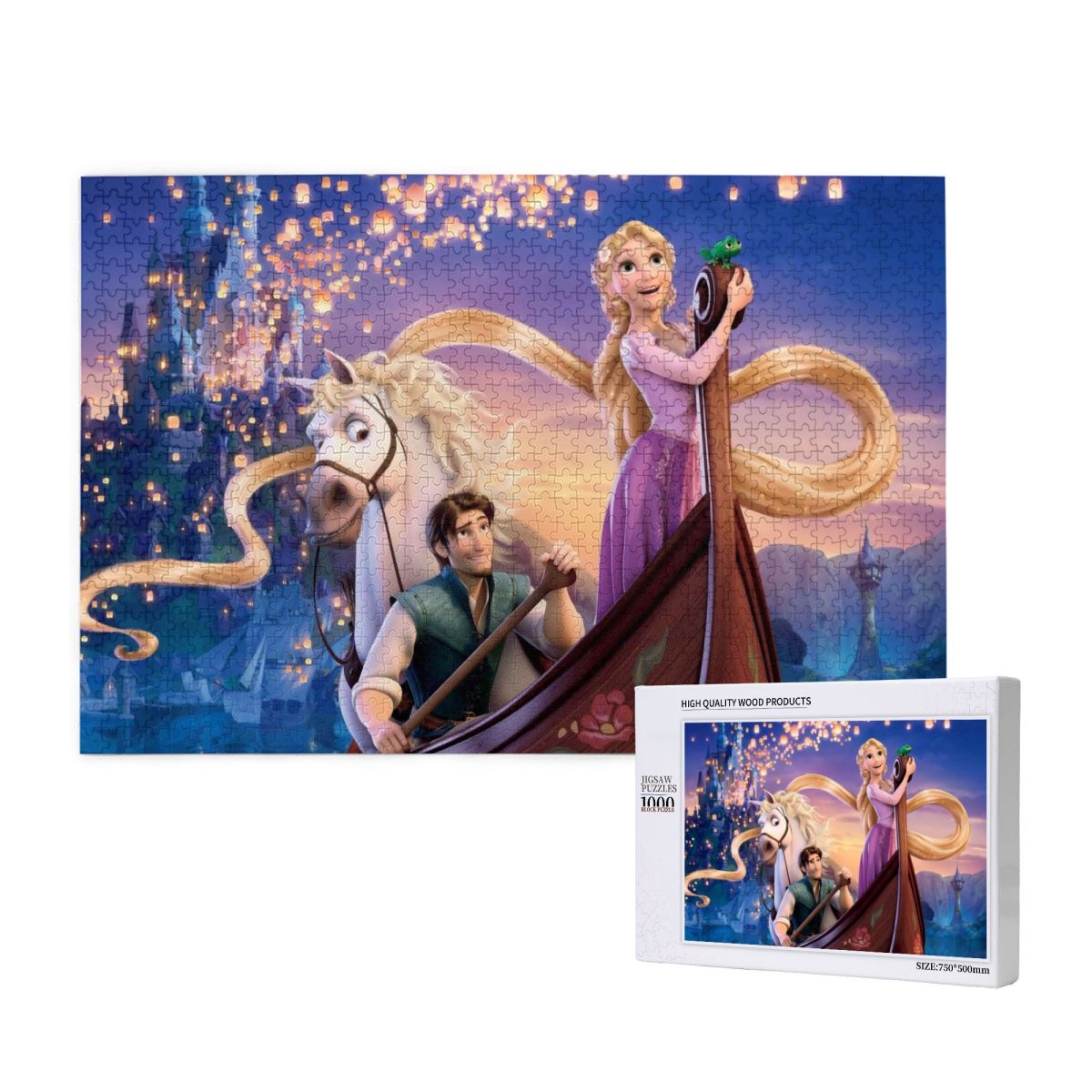 Long Blonde Hair Princess Wooden Jigsaw Puzzle