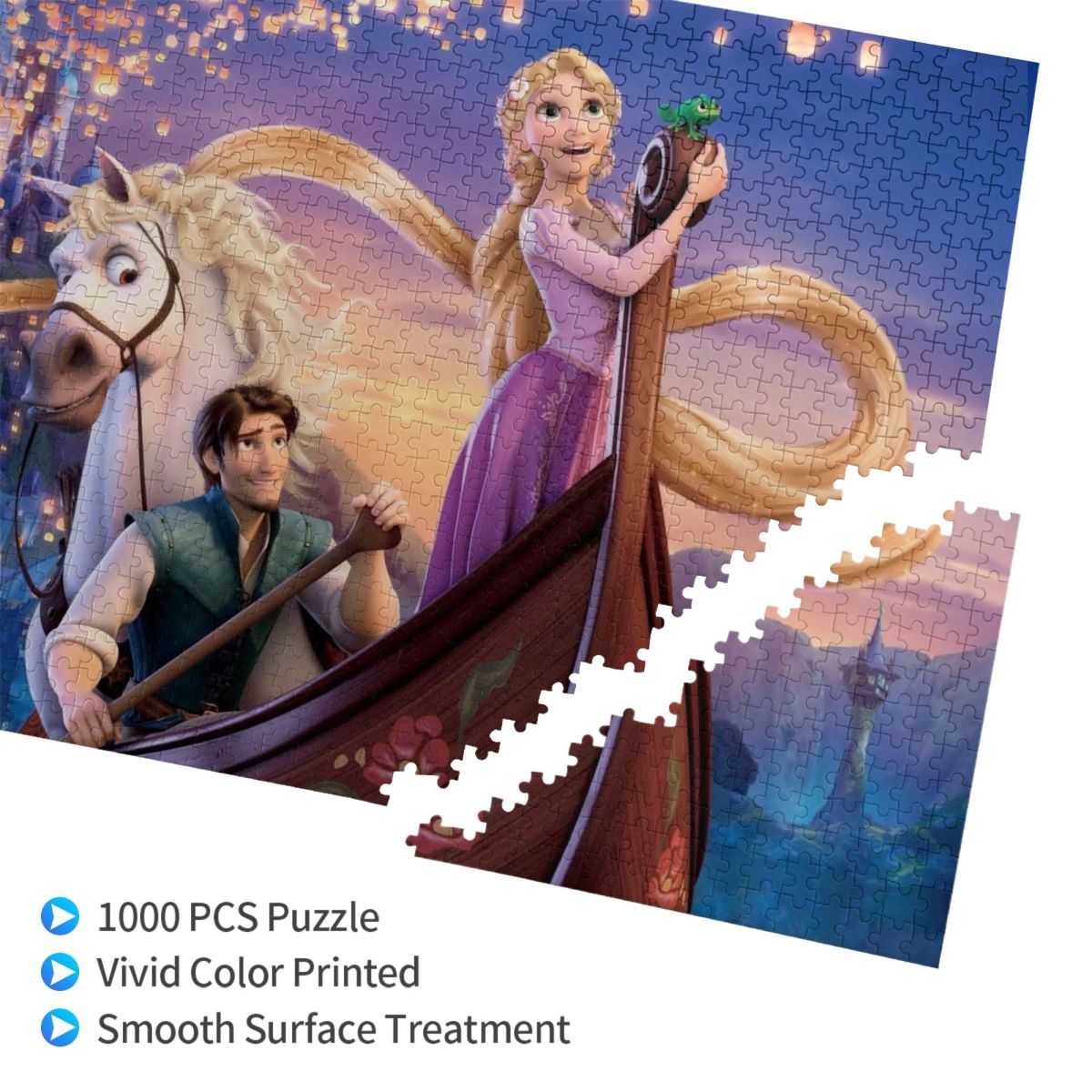 Long Blonde Hair Princess Wooden Jigsaw Puzzle