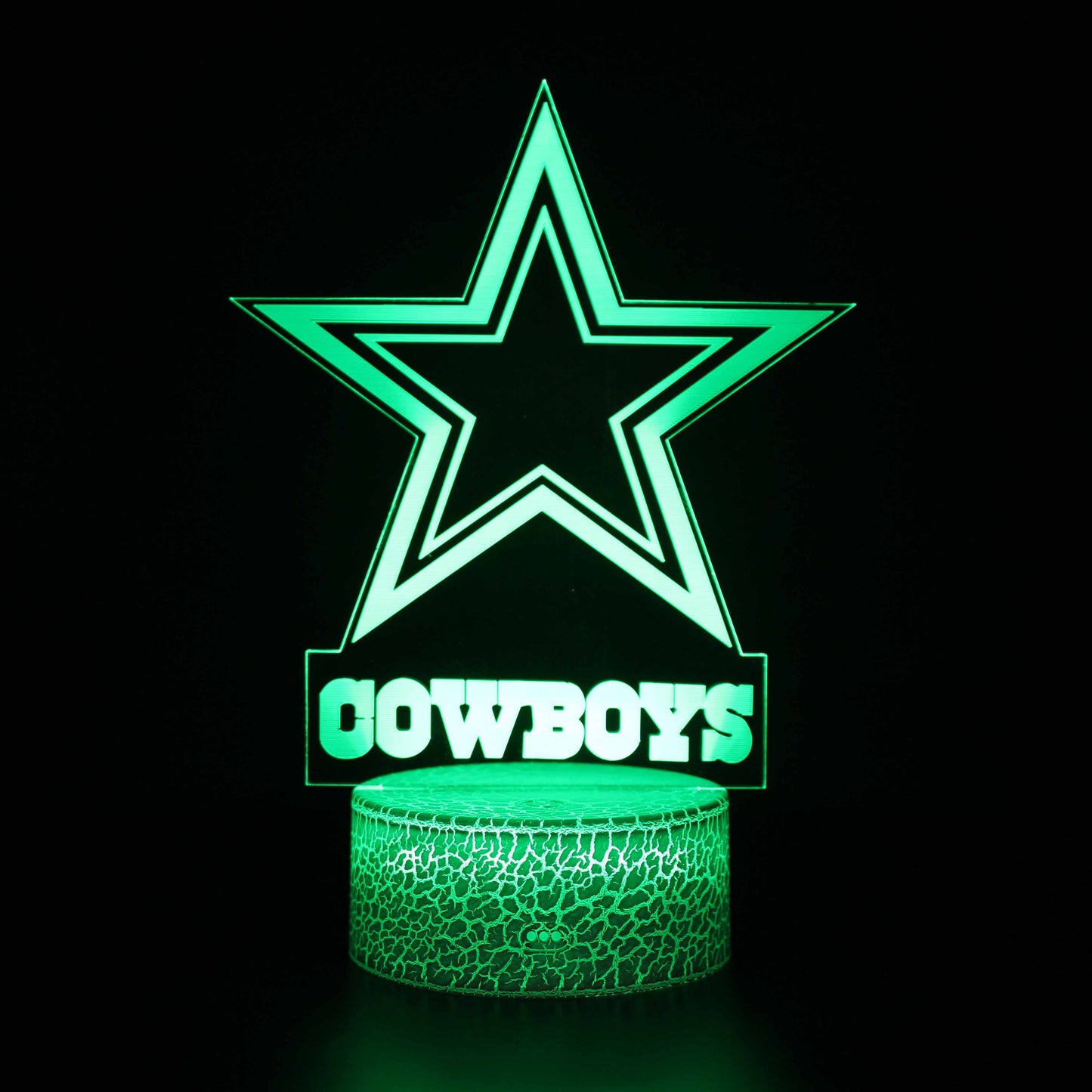 Dallas Cowboys Lampe, NFL Nachtlicht, 3D Illusionslampe, LED Touch Schalter, Deck Dekor