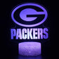 Green Bay Packers Lampe, NFL Nachtlicht, 3D Illusionslampe, LED Touch Schalter, Deck Dekor