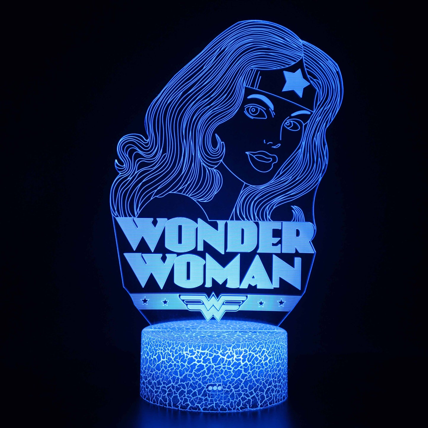 Veilleuse Wonder Woman, Lampe DC Superhero, Illusion 3D, Décoration de terrasse LED