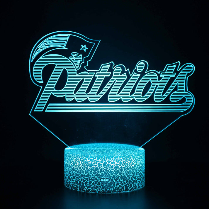 New England Patriots Lampe, NFL Nachtlicht, 3D Illusionslampe, LED Touch Schalter, Deck Dekor