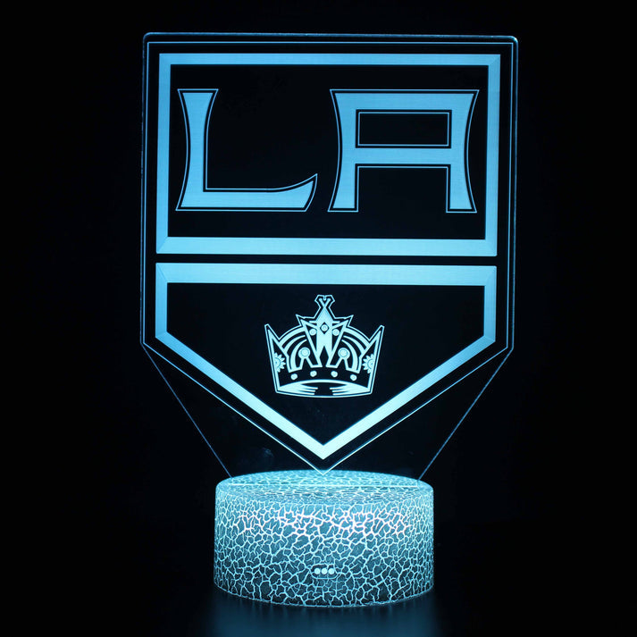 Los Angeles Kings Lampe, Hockey Nachtlicht, 3D Illusionslampe, LED Touch Schalter, Deck Dekor