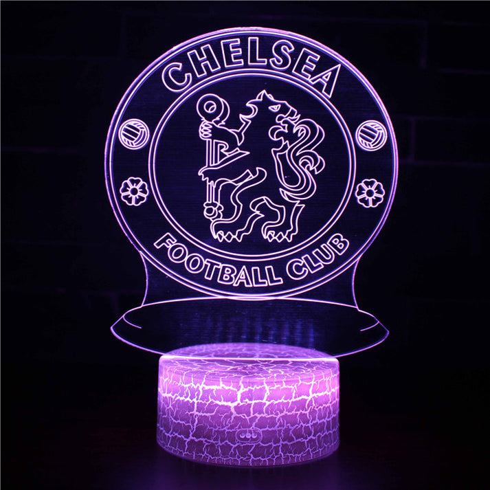 Chelesa Lampe, Fußball Nachtlicht, 3D Illusionslampe, LED Touch Schalter, Deck Dekor