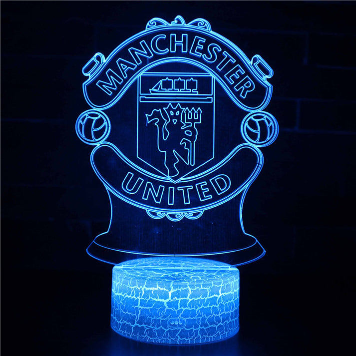 Veilleuse Manchester United F.C., Lampe Football, Illusion 3D, Décoration de terrasse LED