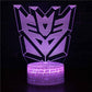 Transformers Lampe, Face Nachtlicht, 3D Illusionslampe, LED Touch Schalter, Deck Dekor