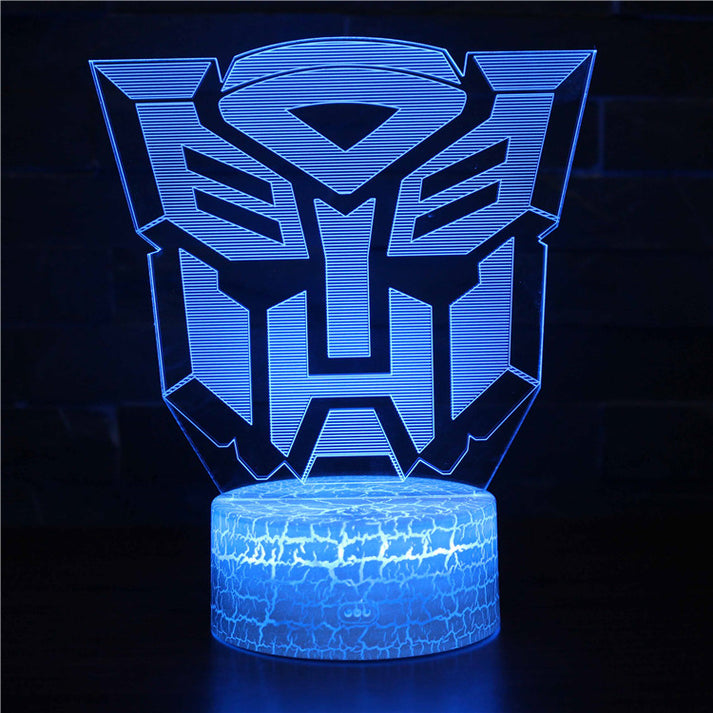 Veilleuse Transformers, Lampe Autobots, Illusion 3D, Décoration de terrasse LED