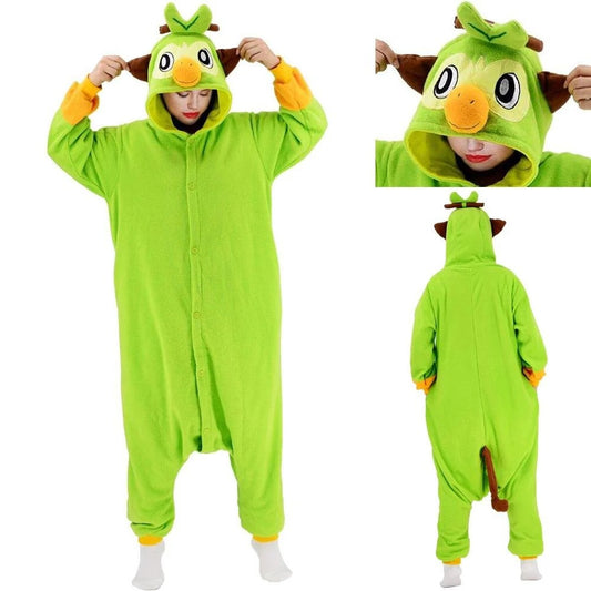 Kigurumi Chimpep, Pokemon Grookey Onesie, Gras Spezies, Nintendo Kostüm Schlafanzug Fußballer Snuggie