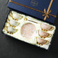 3 Pink 3 Grey Marble Tea Cup and Saucer Set with Gift Box