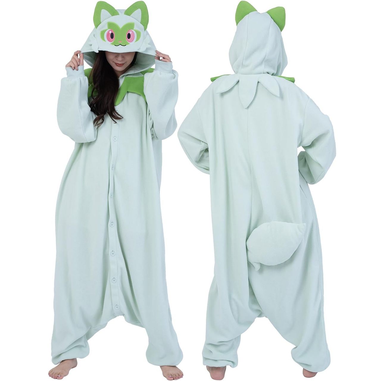 Quadrupedal Feline Grass Species Cartoon Costume Onesie