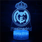 Veilleuse Real Madrid CF, Lampe Football, Illusion 3D, Décoration de terrasse LED