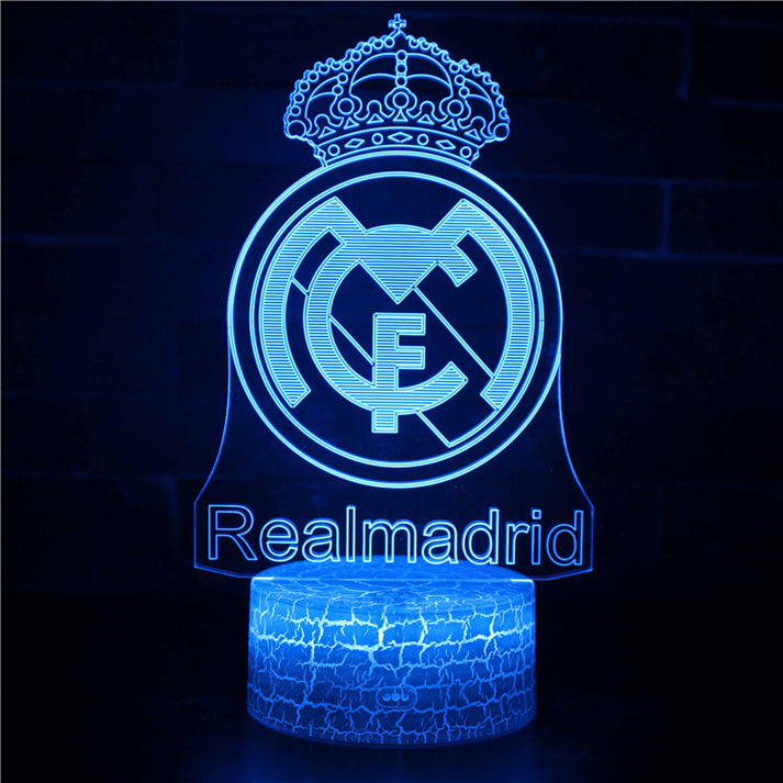 Veilleuse Real Madrid CF, Lampe Football, Illusion 3D, Décoration de terrasse LED