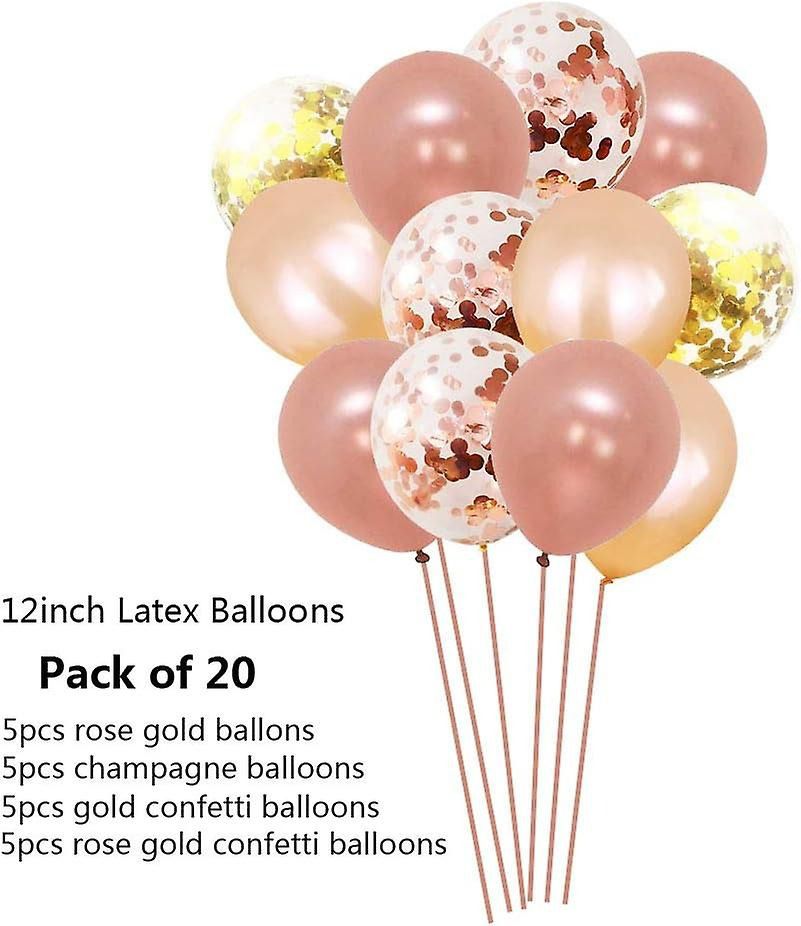 39pcs Rose Gold Champagne Birthday Balloons Party Decorations