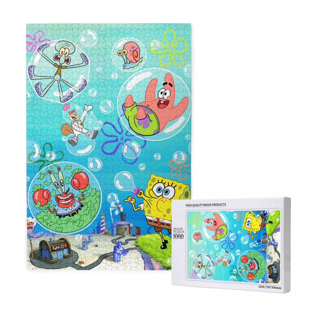 Square Sponge Wooden Jigsaw Puzzle