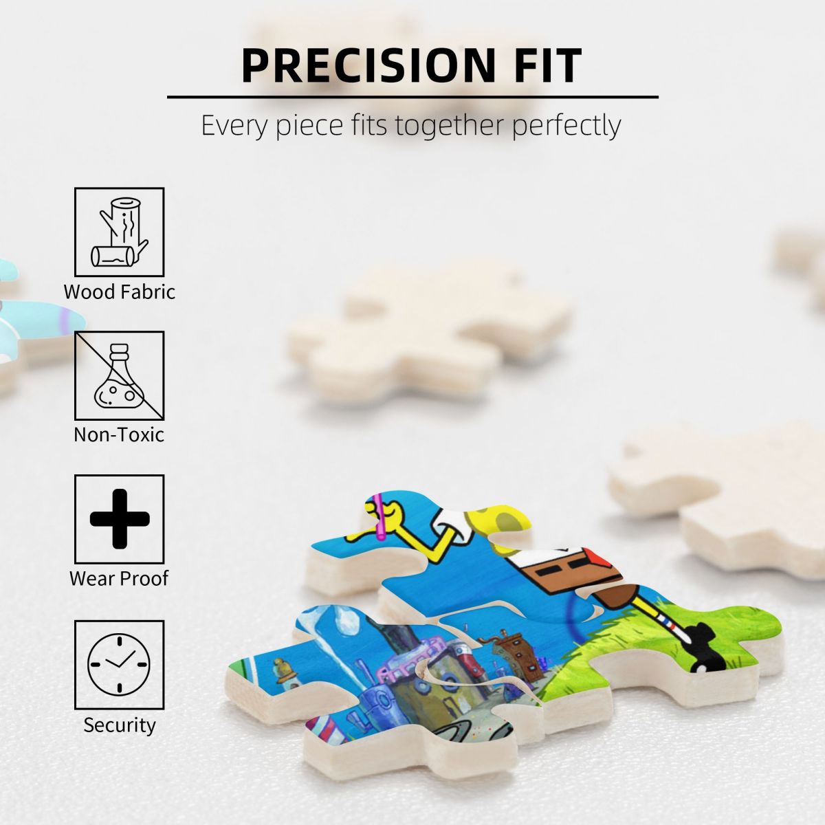 Square Sponge Wooden Jigsaw Puzzle