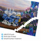Tiny Blue Creatures Wooden Jigsaw Puzzle
