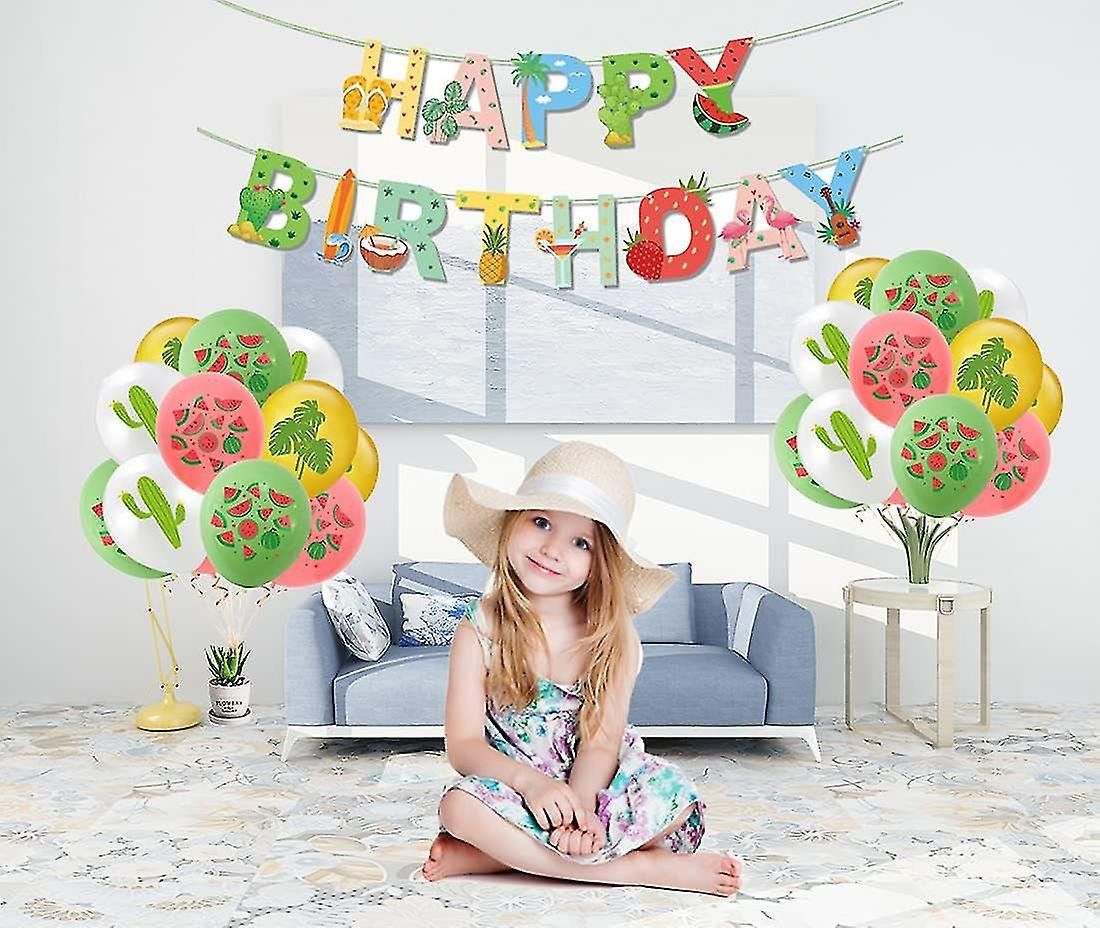 48pcs Tropical Summer Beach Birthday Balloons Party Decorations