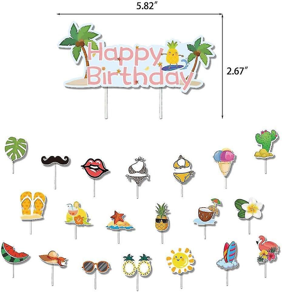 48pcs Tropical Summer Beach Birthday Balloons Party Decorations