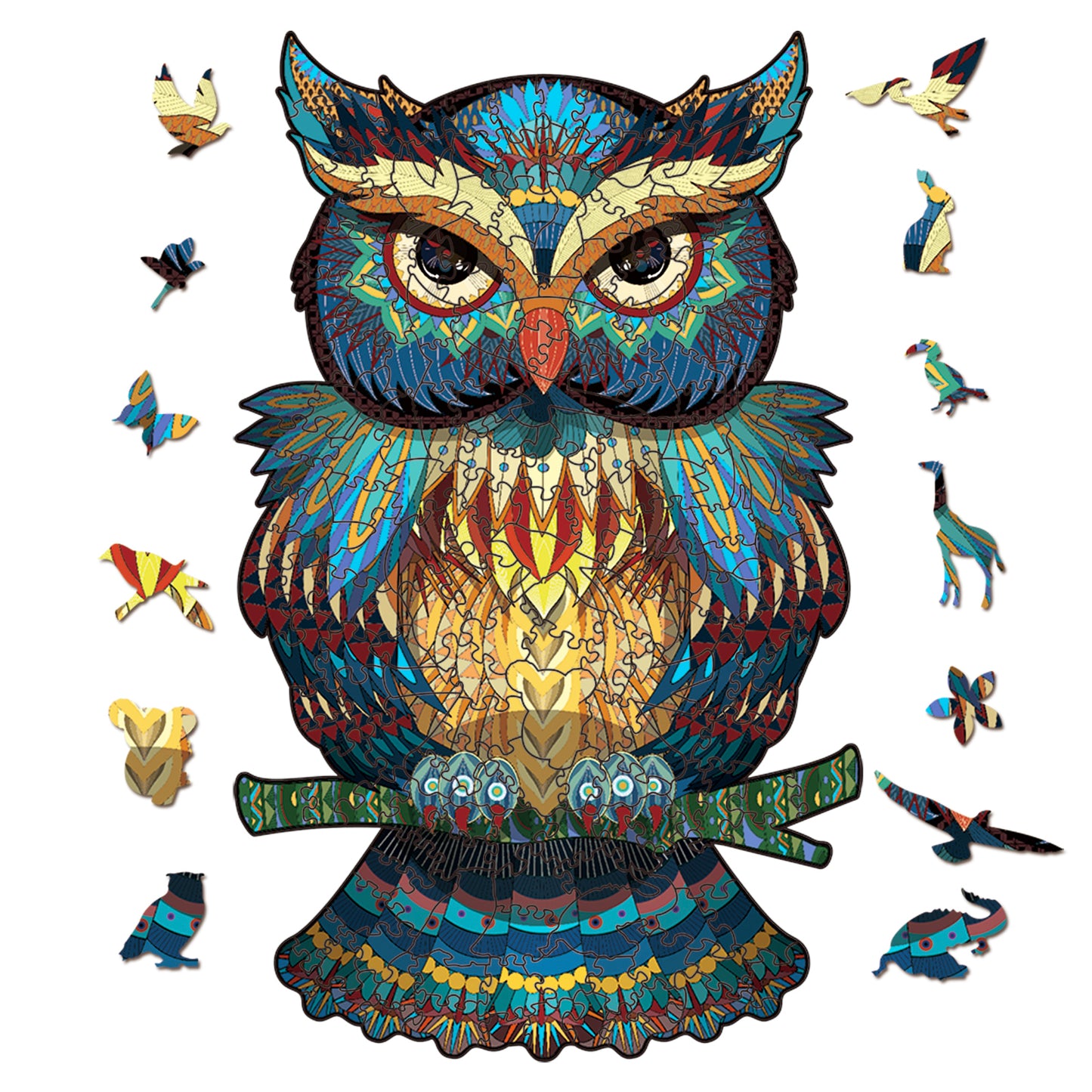 Tribal Owl Jigsaw Puzzles - Unique Shaped Wooden Puzzles