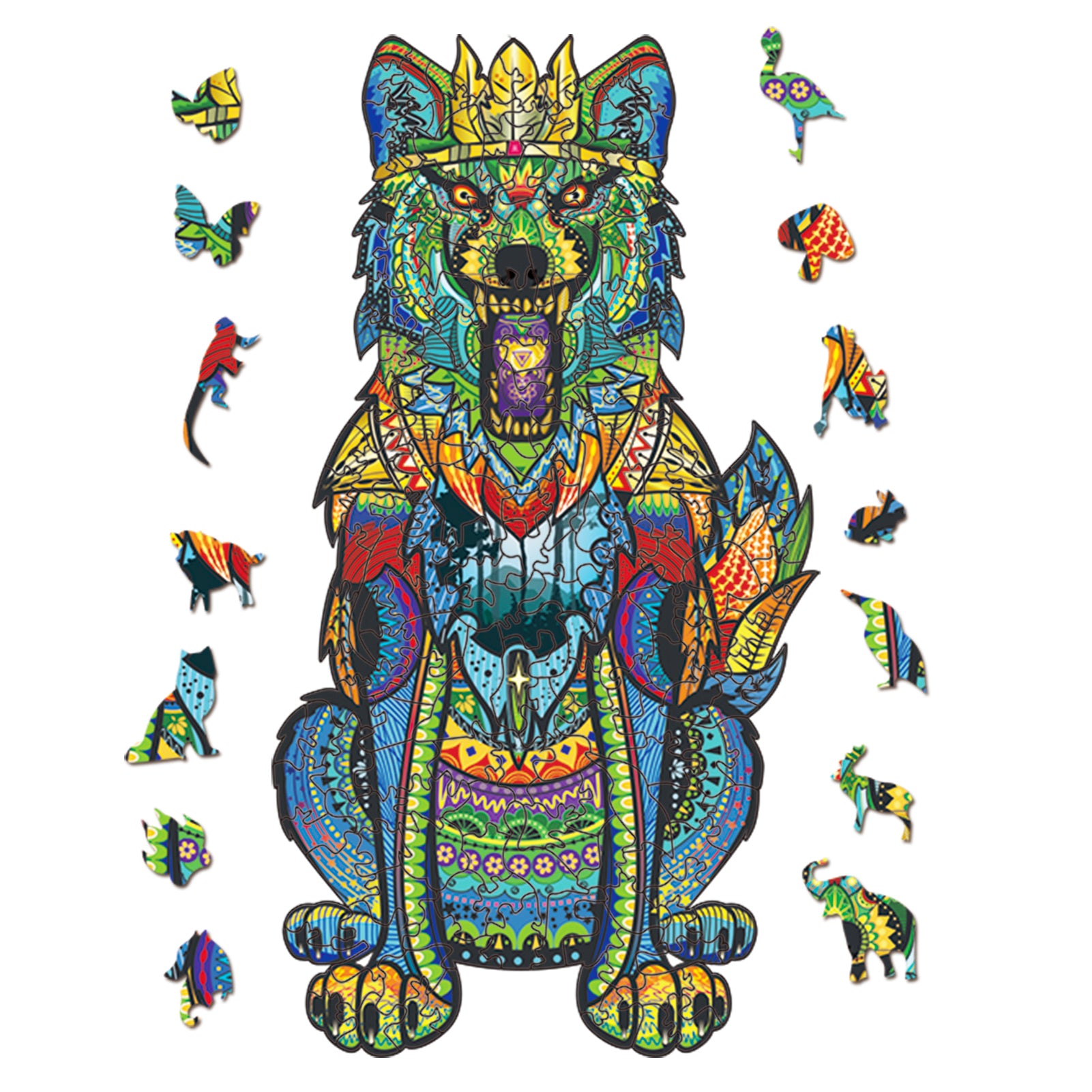 Wolf King Jigsaw Puzzles - Unique Shaped Wooden Puzzles