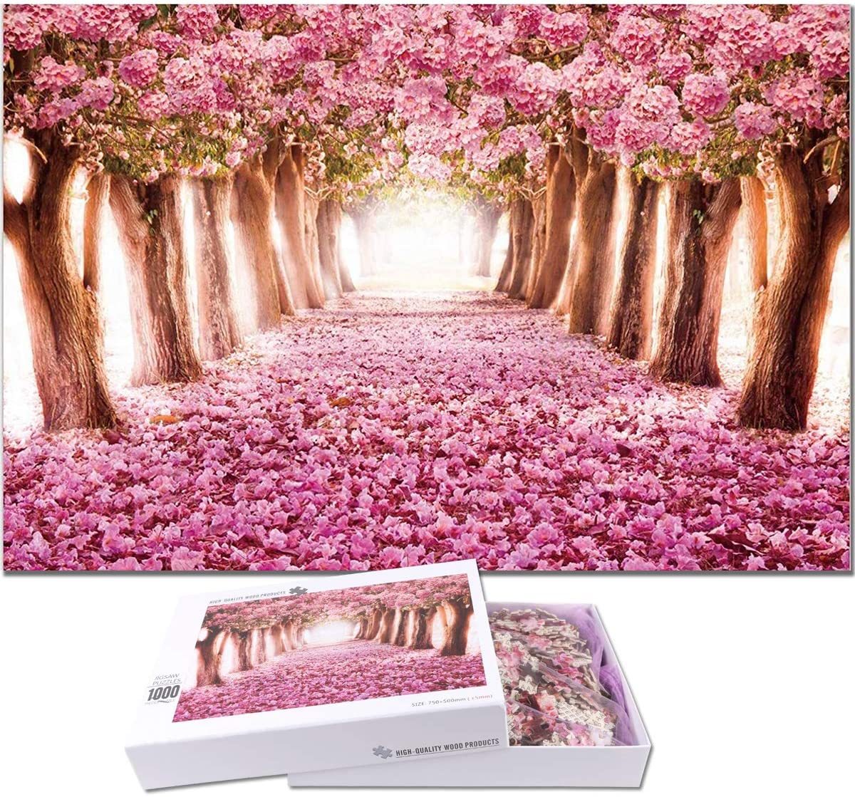Sakura Cherry Blossom 1000 Pieces Wooden Jigsaw Puzzle
