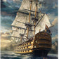 Medieval Sailing Ship 1000 Piece Wooden Jigsaw Puzzle