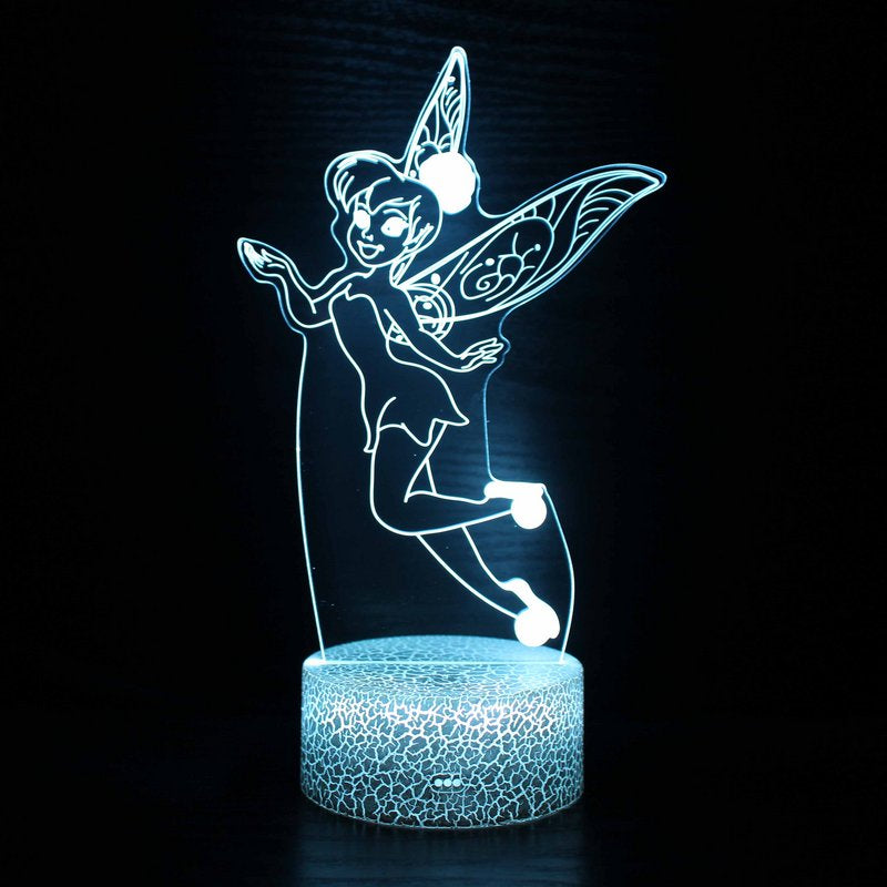 Cartoon Little Fairy Cute Girly 3D NIght Light Lamp