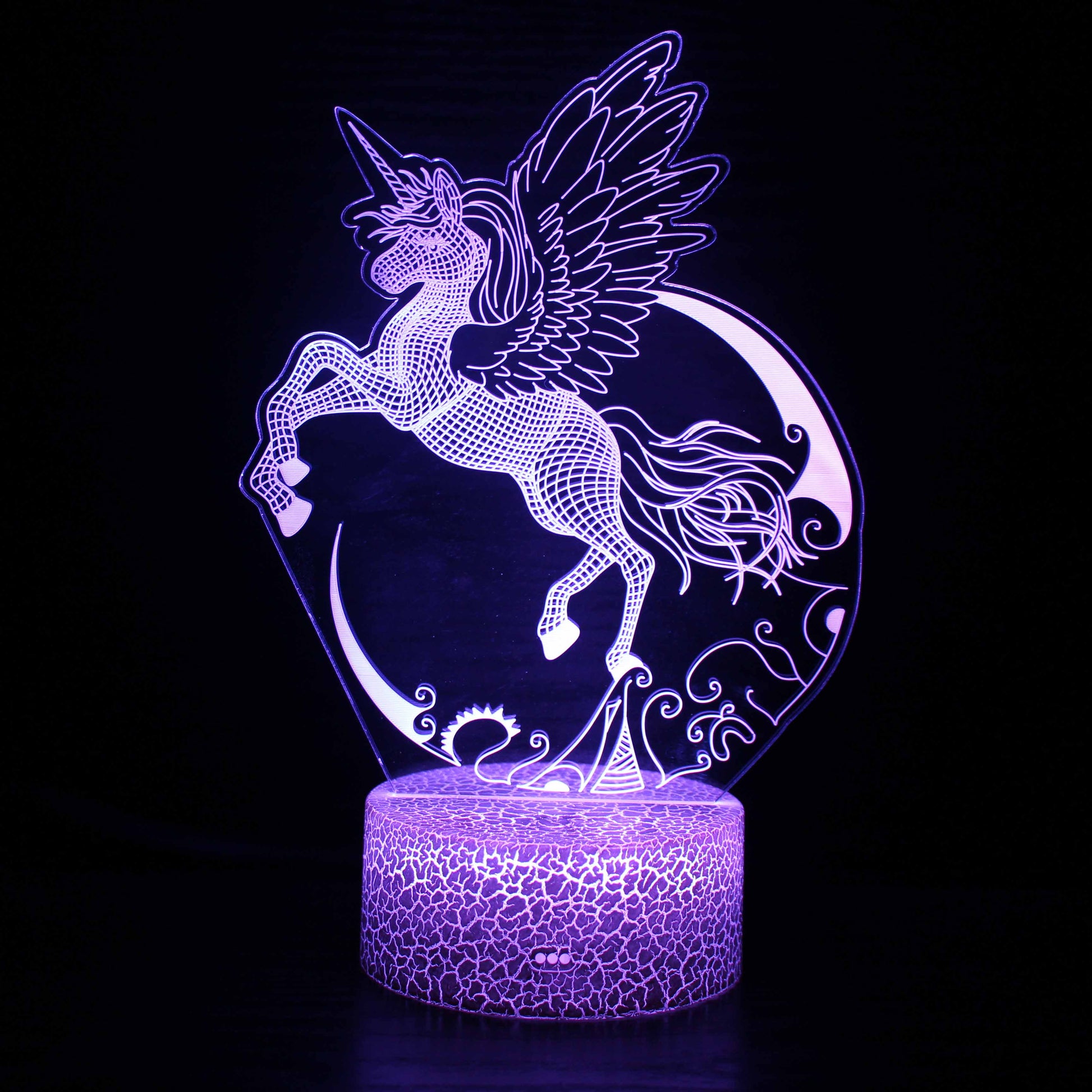 Running Unicorn with Gorgeous Wings 3D Night Light