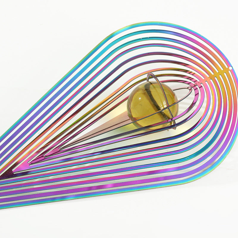 Colorful Dazzling Teardrop Shaped Hanging Reflective Wind Spinner