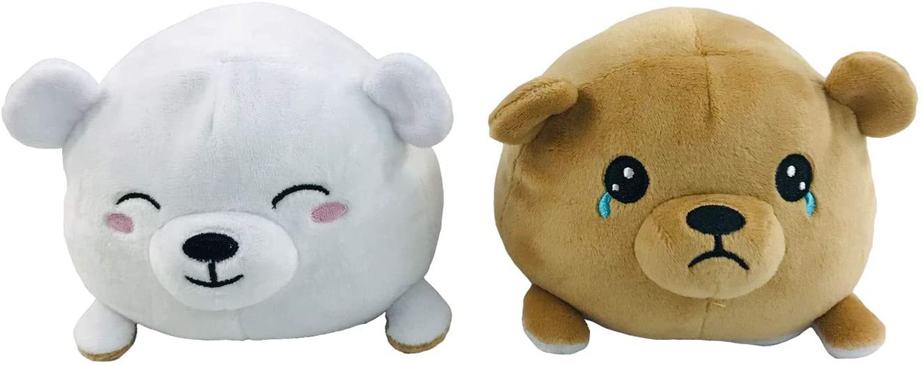 Bear Stuffed Animal Emotion Mood Changing Happy Crying Reversible Plushies