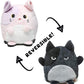 Mini Cat Stuffed Animal Emotion Mood Changing Happy Angry Mad Reversible Plushies
