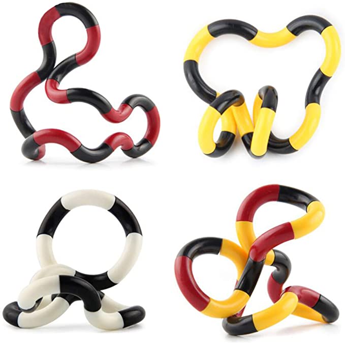 5 Fidget Pack Variety Twisting Ring Toy Creative Adult Decompression Stress Relieve Vent Squeeze Widget for ADHD Anxiety Autism