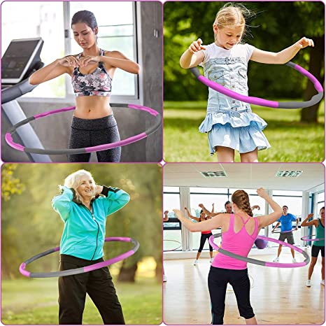 Perfectional Hula Hoops, 8 Section Removalbe Girls Fitness Adjustable Adult Weighted Hula Hoop
