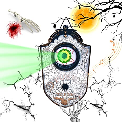 Halloween Animated Spider/Eyeball Doorbell with Spooky Sound